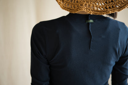 Premium Cotton Crew neck Long-Sleeved T/Navy