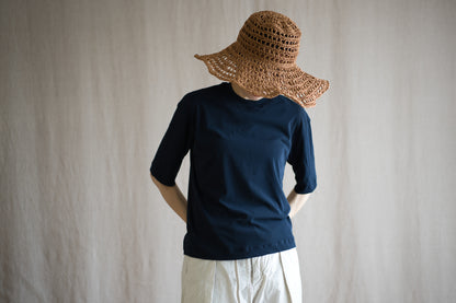 Premium Cotton Crew neck Half-Sleeved T/Navy