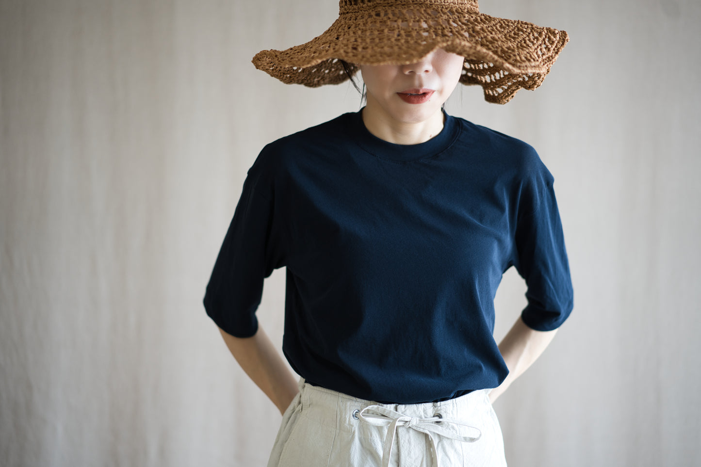 Premium Cotton Crew neck Half-Sleeved T/Navy
