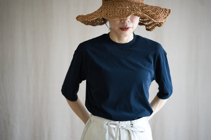 Premium Cotton Crew neck Half-Sleeved T/Navy