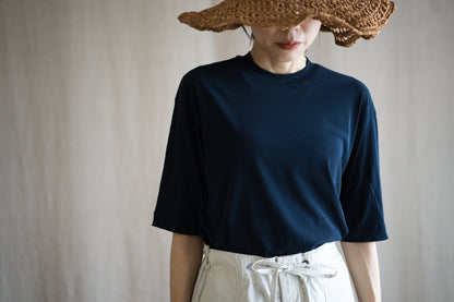 Premium Cotton Crew neck Half-Sleeved T/Navy