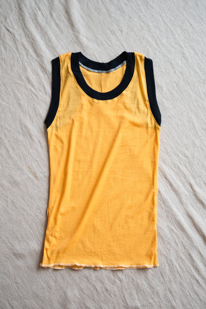 Sheer Rib RInger Tank-Top/Orange(Navy)