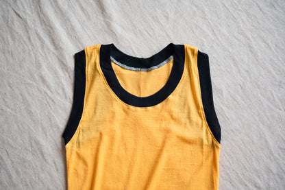 Sheer Rib RInger Tank-Top/Orange(Navy)