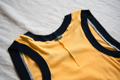 Sheer Rib RInger Tank-Top/Orange(Navy)