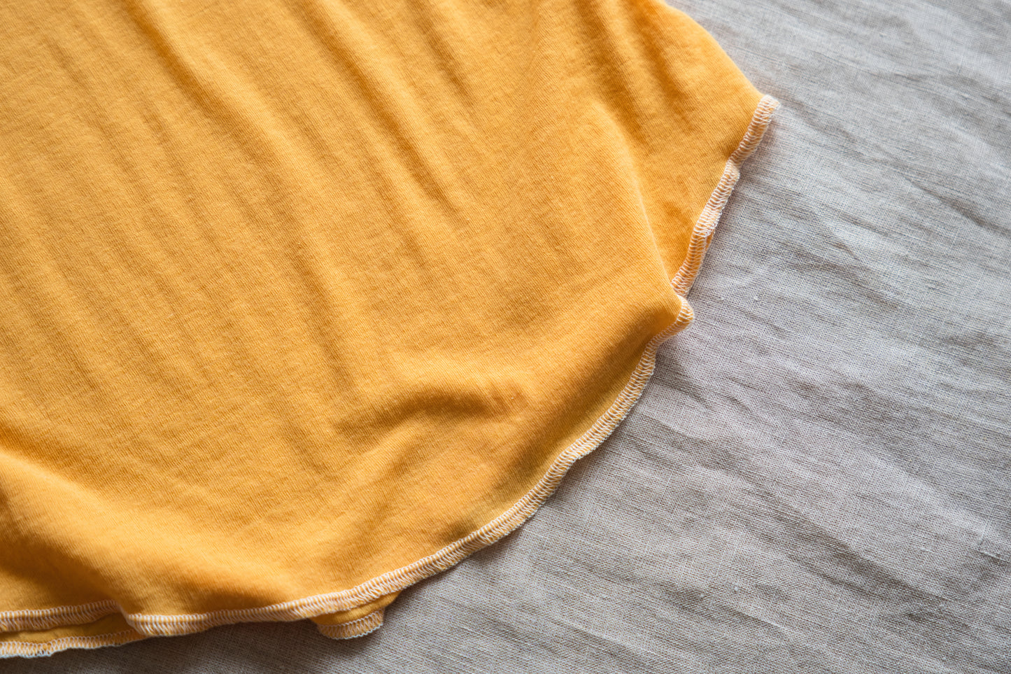 Sheer Rib RInger Half Sleeve/Orange(Navy)