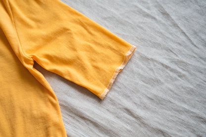 Sheer Rib RInger Half Sleeve/Orange(Navy)