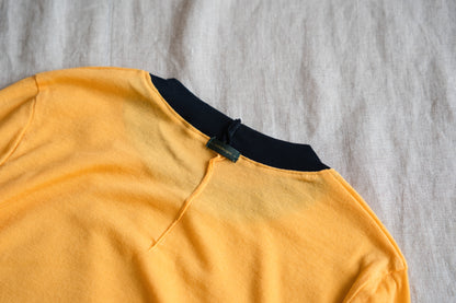 Sheer Rib RInger Long Sleeve/Orange(Navy)