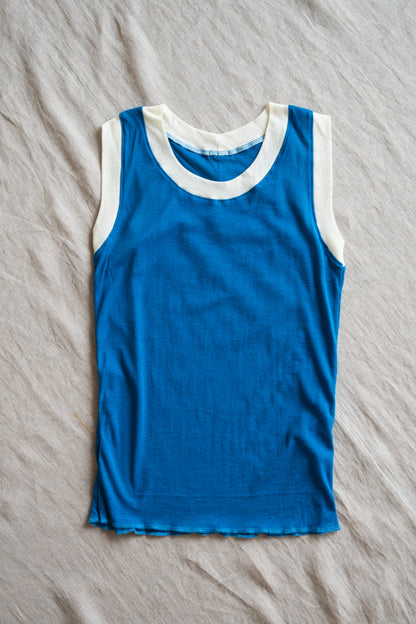 Sheer Rib RInger Tank-Top/Blue(Ecru)