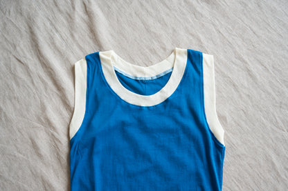 Sheer Rib RInger Tank-Top/Blue(Ecru)