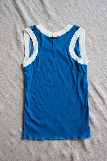 Sheer Rib RInger Tank-Top/Blue(Ecru)