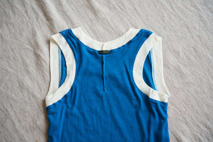Sheer Rib RInger Tank-Top/Blue(Ecru)