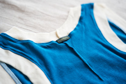 Sheer Rib RInger Tank-Top/Blue(Ecru)