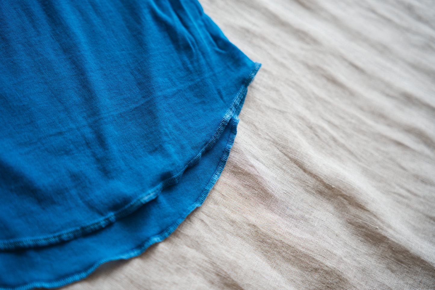Sheer Rib RInger Half Sleeve/Blue(Ecru)