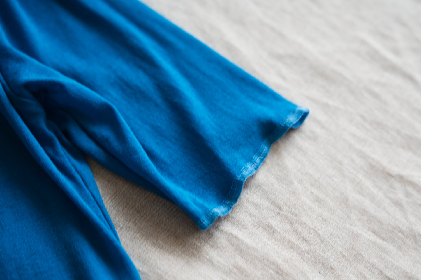 Sheer Rib RInger Half Sleeve/Blue(Ecru)