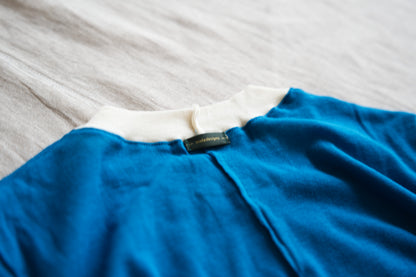 Sheer Rib RInger Half Sleeve/Blue(Ecru)