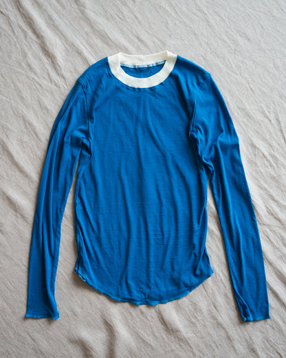 Sheer Rib RInger Long Sleeve/Blue(Ecru)