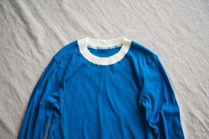 Sheer Rib RInger Long Sleeve/Blue(Ecru)