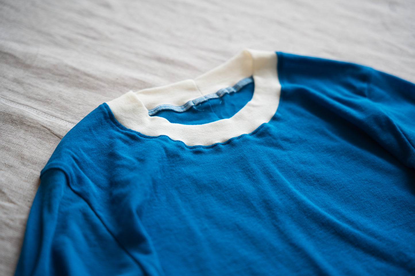 Sheer Rib RInger Long Sleeve/Blue(Ecru)