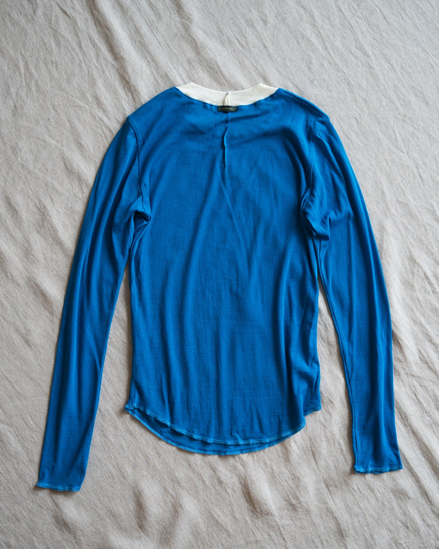 Sheer Rib RInger Long Sleeve/Blue(Ecru)