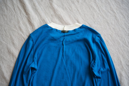Sheer Rib RInger Long Sleeve/Blue(Ecru)