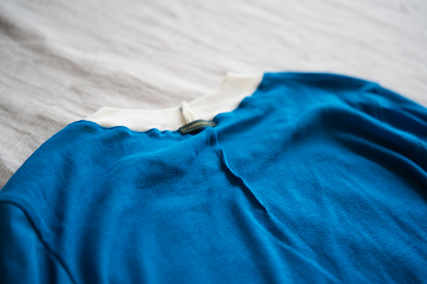 Sheer Rib RInger Long Sleeve/Blue(Ecru)