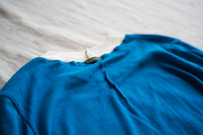 Sheer Rib RInger Long Sleeve/Blue(Ecru)