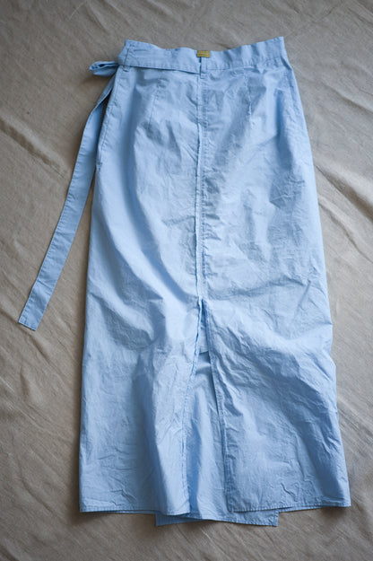 高密度コットンラップスカート/High-density cotton wrap skirt/Pale blue