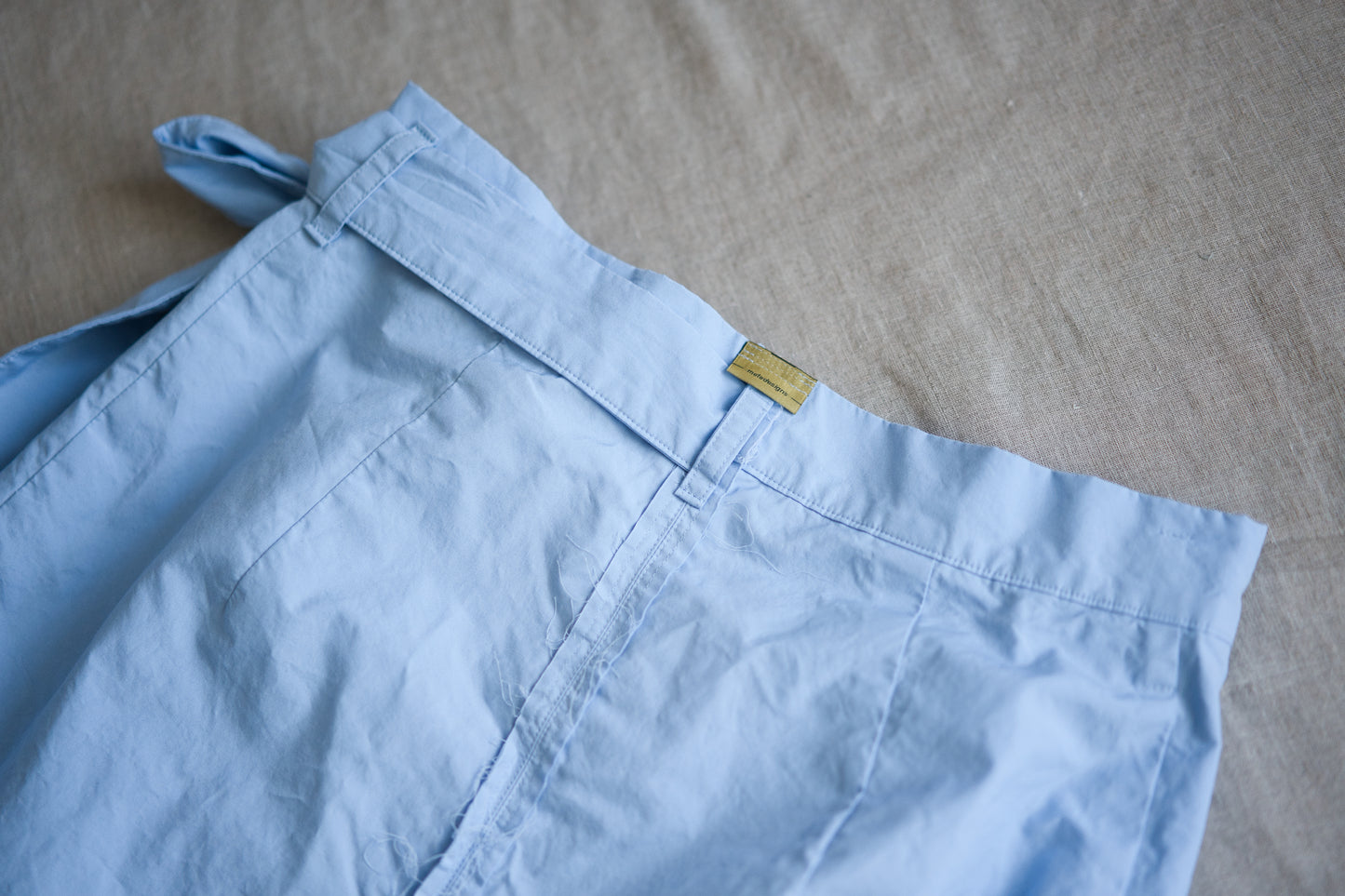 高密度コットンラップスカート/High-density cotton wrap skirt/Pale blue