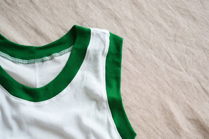 Sheer Rib RInger Tank-Top/Light-blue(Green)