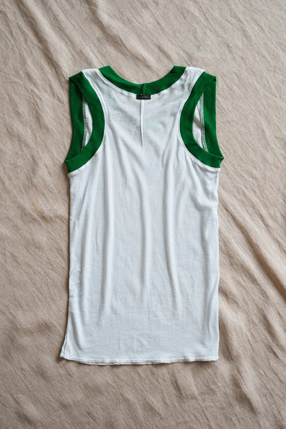 Sheer Rib RInger Tank-Top/Light-blue(Green)