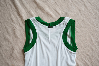 Sheer Rib RInger Tank-Top/Light-blue(Green)