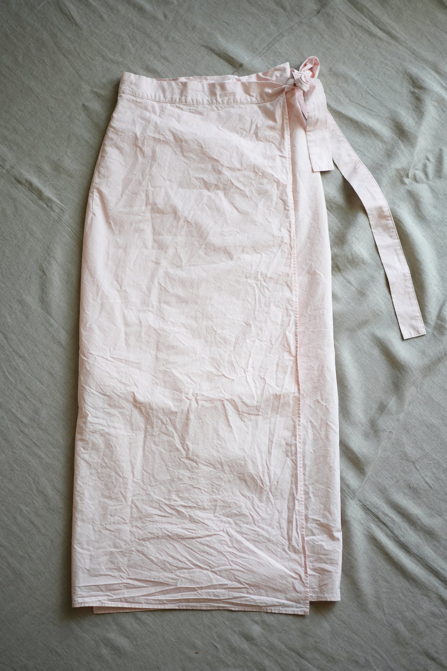 高密度コットンラップスカート/High-density cotton wrap skirt/Clam pink