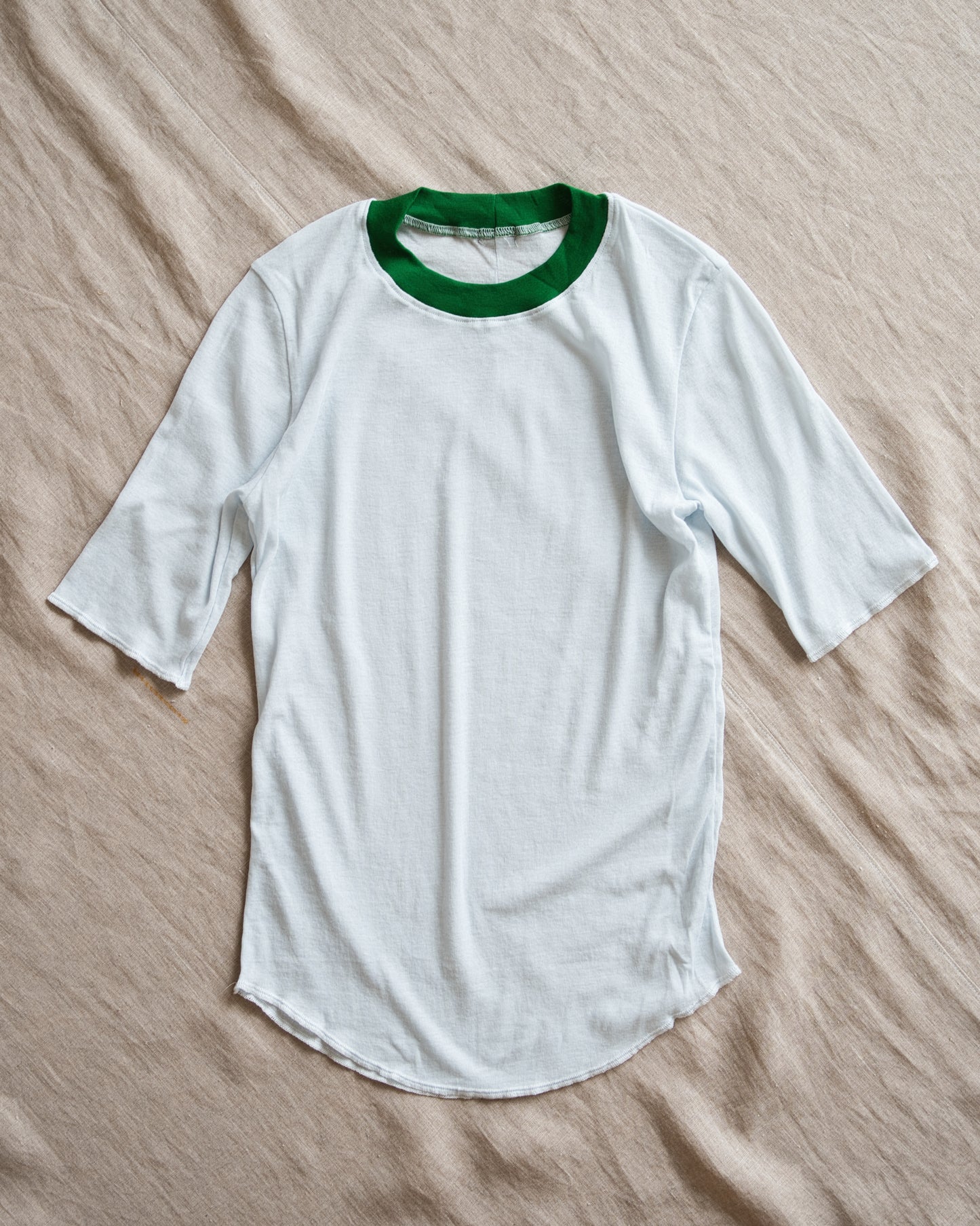 Sheer Rib RInger Half Sleeve/Light-blue(Green)