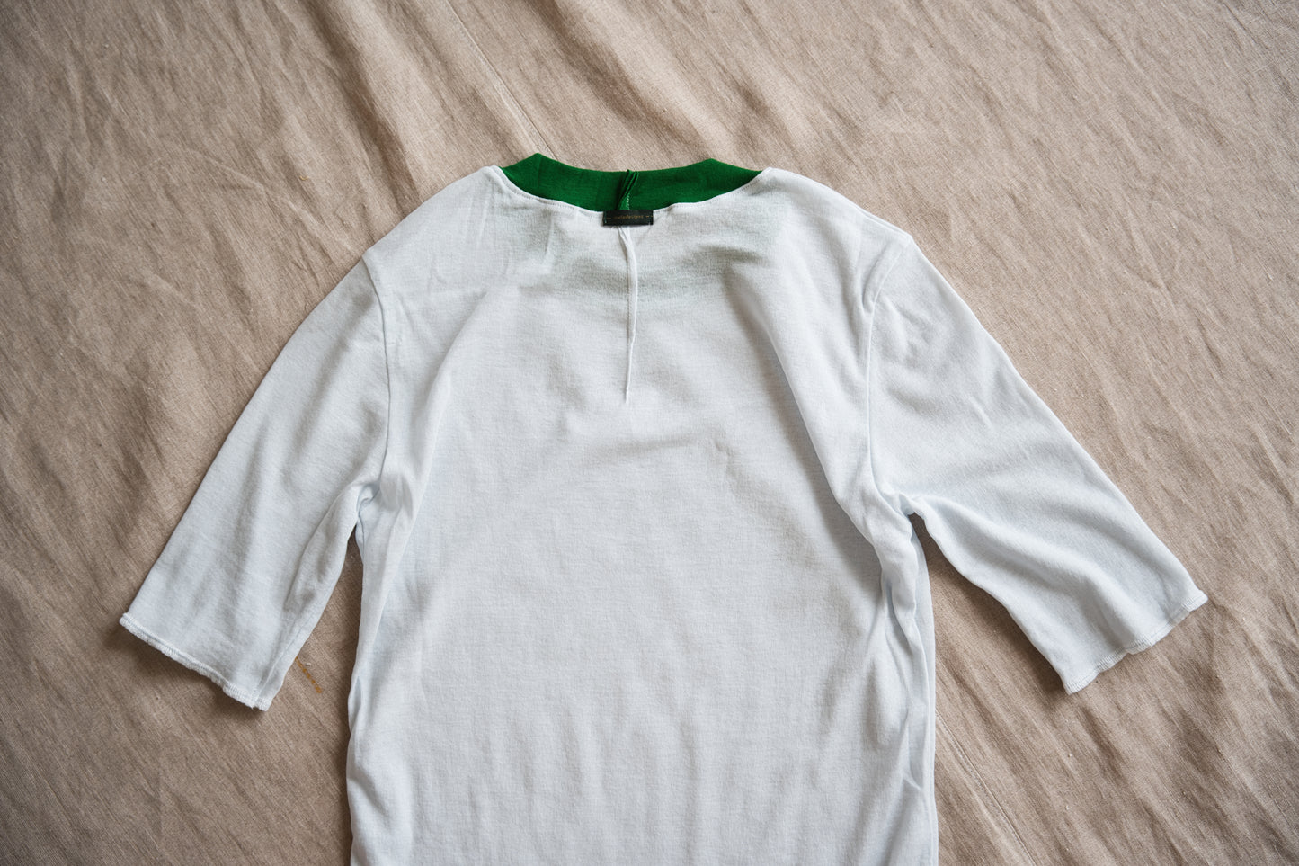 Sheer Rib RInger Half Sleeve/Light-blue(Green)