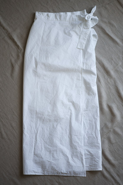 高密度コットンラップスカート/High-density cotton wrap skirt/Light white