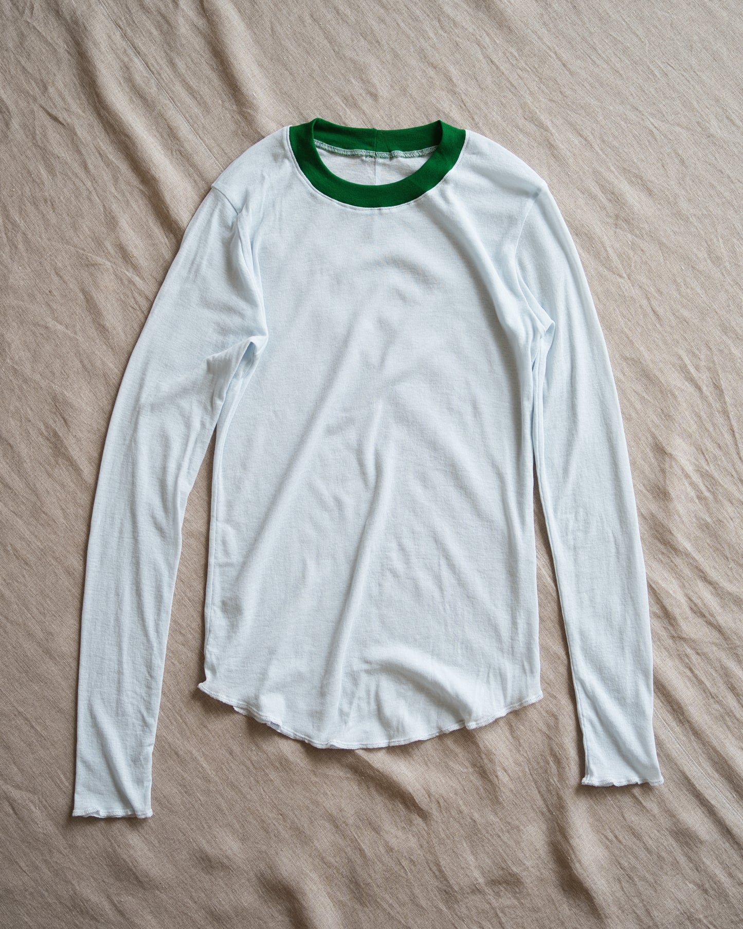 Sheer Rib RInger Long Sleeve/Light-blue(Green)