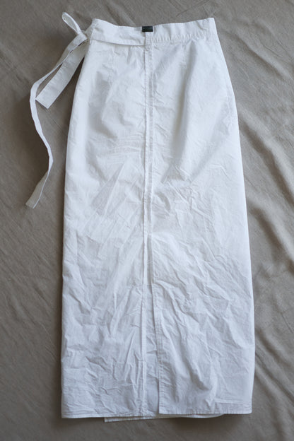 高密度コットンラップスカート/High-density cotton wrap skirt/Light white