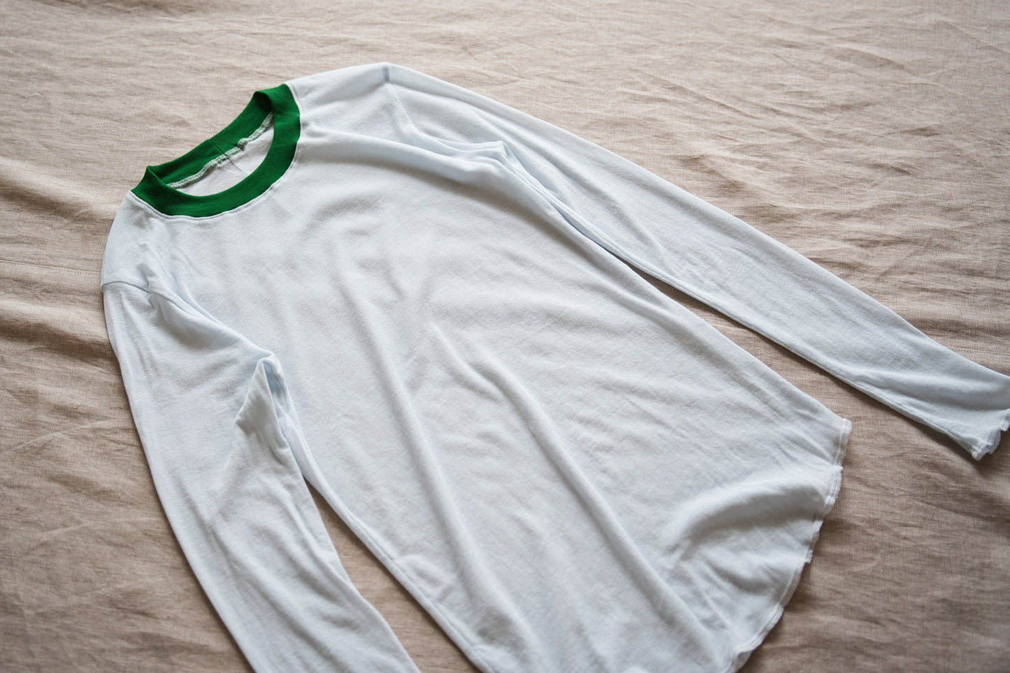 Sheer Rib RInger Long Sleeve/Light-blue(Green)