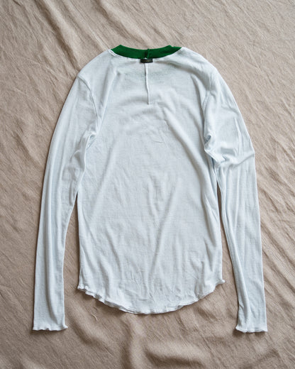 Sheer Rib RInger Long Sleeve/Light-blue(Green)