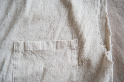 Linen Rayon Pinstripes Sleeveless/Ecru(White Pins)