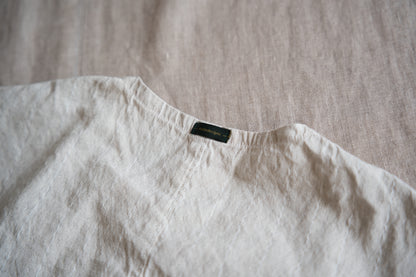 Linen Rayon Pinstripes Sleeveless/Ecru(White Pins)