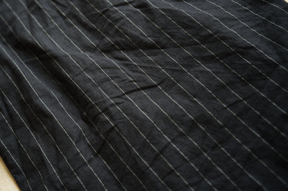 Linen Rayon Pinstripes Skirt/Midnight Navy(White Pins)