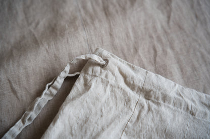 Linen Rayon Pinstripes Skirt/Ecru(White Pins)