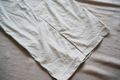 Linen Rayon Pinstripes Skirt/Ecru(White Pins)