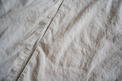 Linen Rayon Pinstripes Skirt/Ecru(White Pins)