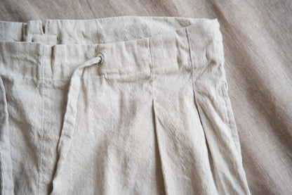 Linen Rayon Pinstripes Pants/Ecru(White Pins)