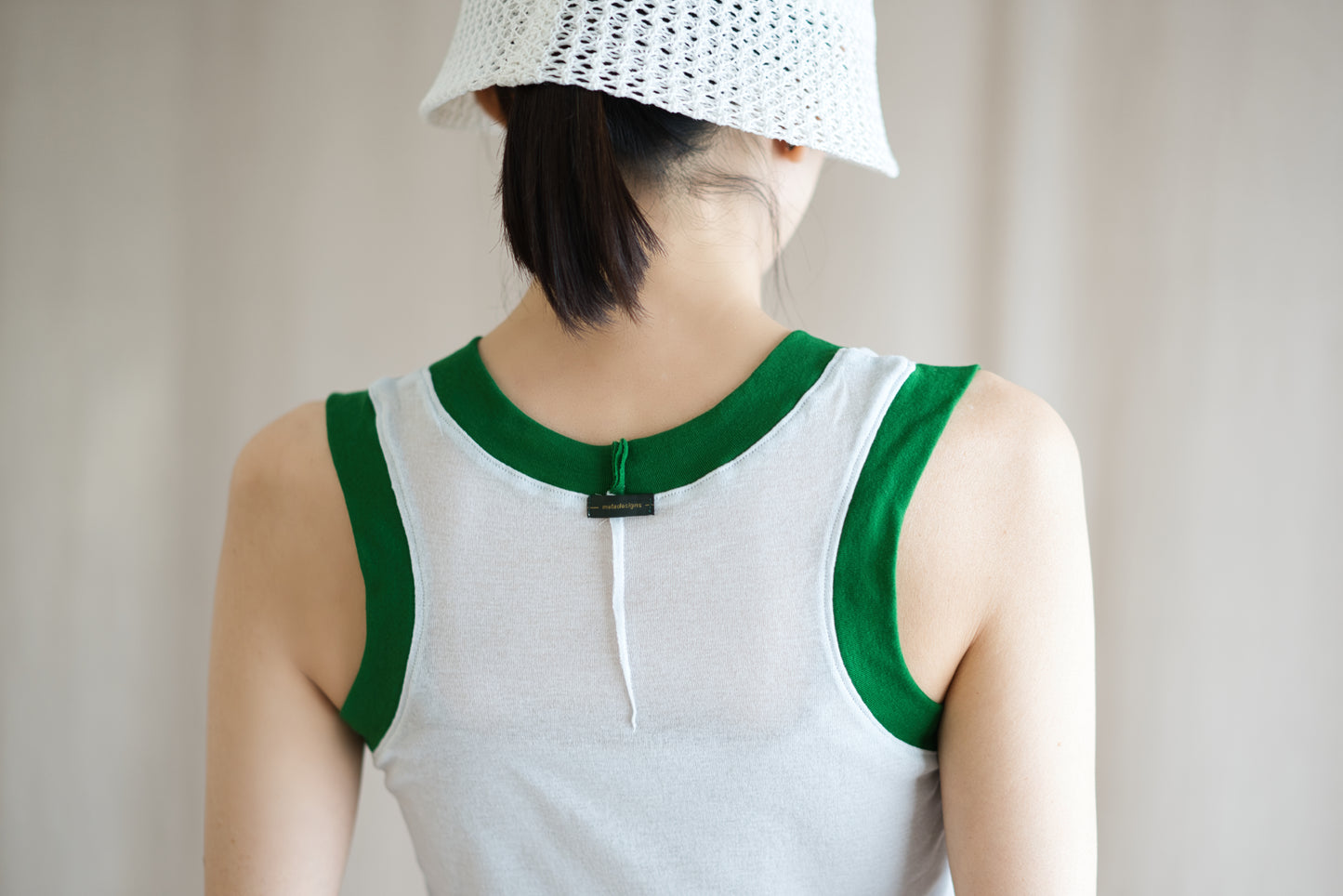 Sheer Rib RInger Tank-Top/Light-blue(Green)