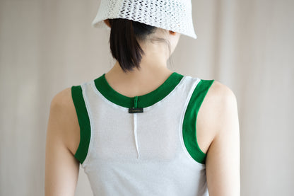 Sheer Rib RInger Tank-Top/Light-blue(Green)