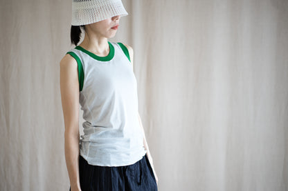 Sheer Rib RInger Tank-Top/Light-blue(Green)
