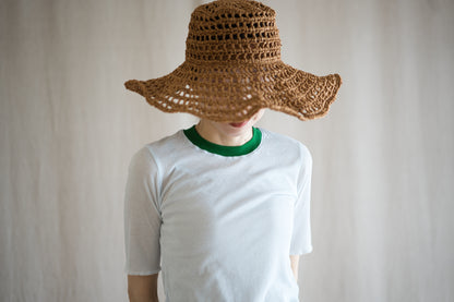 Sheer Rib RInger Half Sleeve/Light-blue(Green)